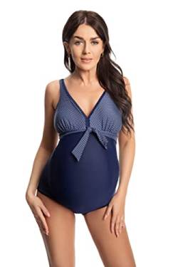 Selente Mummy Love Umstands-Bademode/Schwangerschafts-Badeanzug / -Tankini Made in EU, Badeanzug Dunkelblau mit Punkte, Gr. 40 von Selente