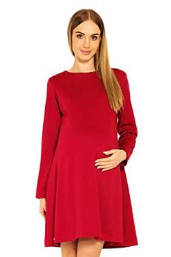 Selente Mummy Love modisches Umstandskleid (Made in EU) Schwangerschaftskleid Umstands-Freizeitkleid (XXL, Langarm Rot) von Selente