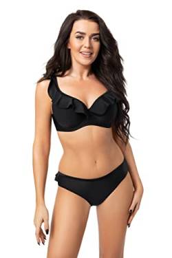 Selente My Secret D8377 attraktiver Bikini mit Bügel-Top (Made in EU), Schwarz Rüschen, Gr. 85D/Slip 42 von Selente