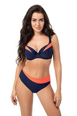 Selente My Secret Damen D7319 moderner Bikini mit Bügel-Top in großen Größen (Made in EU), Marineblau/Orange, Gr. 85D/Slip 42 von Selente