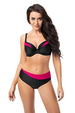 Selente My Secret Damen D7319 moderner Bikini mit Bügel-Top in großen Größen (Made in EU), Schwarz/Dunkelpink, Gr. 95G/Slip 46 von Selente