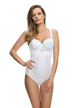 Selente My Secret Shapingbody (Made in EU) figurformder Bügel-Body mit eleganter Spitzenverzierung in großer Größenauswahl, Gr. XL, Weiß ohne BH von Selente