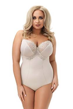 Selente sw02 Shapingbody (Made in EU) figurformder Bügel-Body mit eleganter Spitzenverzierung, beige ungepolstert, Gr. 80F von Selente