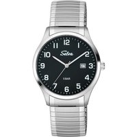 Selva Technik Quarzuhr SELVA Quarz-Armbanduhr mit Zugband bicolor, Zifferblatt weiß Ø 39mm von Selva Technik