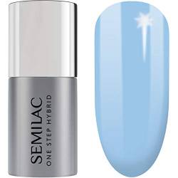 S810 Semilac One Step Hybrid Nagellack 3in1 Blau Farb Baby Blue 5 ml Innovativ UV LED Farblack Nail Polish von Semilac