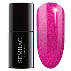 Semilac UV Nagellack Hybrid 348 Charming Ruby Glitter 7ml Kollektion Valentines von Semilac