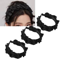 3-teiliges Falten-Stirnband für Damen, Elastisch, Weich, Stilvoll, Elegant, Haar-Styling-Zubehör für Damen und Mädchen, Weicher Samt von Semme