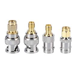 4 STÜCKE Koaxialantennenstecker BNC Stecker/Buchse auf SMA Stecker/Buchsen Koaxial Koaxial Adapter Stecker von Semme