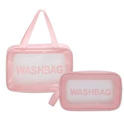 Durchsichtige Reisetaschen für Toilettenartikel, Atmungsaktiv, Leicht, Tragbar, Transparent, Comestic Kulturbeutel, Transparente Make-up-Tasche für Frauen, Mädchen, Groß, Mittel, von Semme