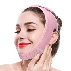 Gesichtslifting Slimmerbelt, V-Linie Maske Hals Kompression Doppelkinn Gurt Gewichtsverlust Gürtel Hautpflege Kinn Lifting Straffende Wrap (Pink) von Semme