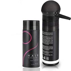 Haar-Fasern, Haar-Pulver-5 färben Berufshaar-Verlust-Lösungs-Abdeckstift für Verdünnung Haar-Haar-Spray für Frauen und Männer Bestes Haar, das Produkte mit Pumpen-Spray-Applikator verdickt(Schwarz) von Semme