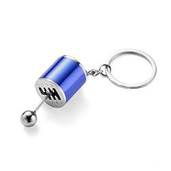 Kreative Auto Teil Modell Gear Shifter Keychain, Mini Auto Schaltknauf Getriebe Metall Schlüsselanhänger Schlüsselanhänger für Männer(blau) von Semme