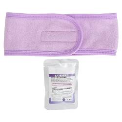 Lavendel-Maskenpulver mit Sport-Yoga-Stirnband, Zum Waschen des Gesichts, Hautaufhellung, Hautverbesserung, Breites Haarband für Frauen, Lila von Semme