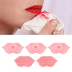 Lippenpeeling-Pinsel, Lippenpeeling-Werkzeug, 5 Stück, Silikon-Lippenpinsel, Peeling-Lippenpinsel, Lippenpeeling-Werkzeug für Dunkle Lippen, Glatteres und Volleres Aussehen der von Semme