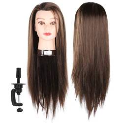 Schaufensterpuppenkopf, 25,6 Zoll, Pro-Trainingskopf, Haar-Styling-Männchen, Kosmetik-Puppenkopf, Haar-Friseur-Trainingsmodell mit Kostenlosem Klemmhalter von Semme