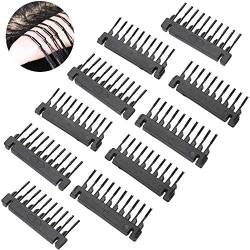 Snap-Kamm, Perücke Clips für Haarverlängerungen, 40 Stücke 6D No-Spur Haarverlängerung Schnallen Clips für Echthaar Pferdeschwanz Stück Zubehör DIY Tool Kit (10-Zähne) von Semme