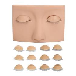 Wimpern-Mannequin-Übungskopf mit Austauschbaren Augen, Kompakte Größe für Wimpernverlängerungstechniken und Make-up-Übungen (Hautfarbe) von Semme