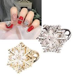 Schneeflocken-Nagelanhänger, Drehbare, Glänzende DIY-Nagelkunst-Strasssteine ​​für die Dekoration von Maniküre-Spitzen, 3D-Luxus-Nagelkunst-Strasssteine ​​für Mädchen und Frauen, Nageldesign, Handwerk von Sempoda