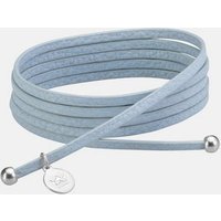 Sence Copenhagen Armband Damen Hellblau - Bohemian Dream Wrap Bracelet - mit Perlen versilbert, 110 cm - Messing versilbert von Sence Copenhagen