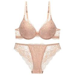 Sencylife Sexy BHS für Frauen Spitze Push Up Gepolstert Bügel Lift Up Unterstützung Alltag BH Set, Nude, 70A von Sencylife