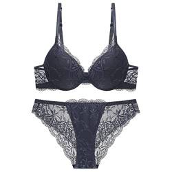 Sencylife Sexy BHS für Frauen Spitze Push Up Gepolstert Bügel Lift Up Unterstützung Alltag BH Set, Schwarz, 70B von Sencylife