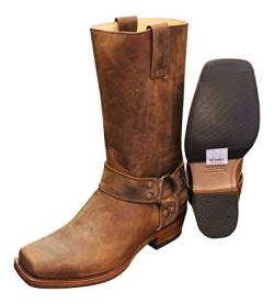 Sendra Cowboystiefel Bikerstiefel Stiefel 8833 in braun incl. Roy Dunn´s Lederfett und Stiefelknecht (37) von Sendra Boots