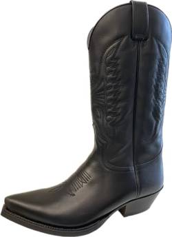 Sendra 2073 Stiefel Boots Cowboystiefel Westernstiefel Schwarz Unisex inclusive Roy Dunn´s Lederfett Tragetasche (45) von Sendra