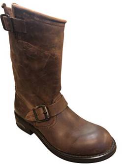 Sendra 2944 Biker Boots Motorradstiefel Braun Unisex Inclusive Roy Dunn´s Lederfett Tragetasche (45) von Sendra