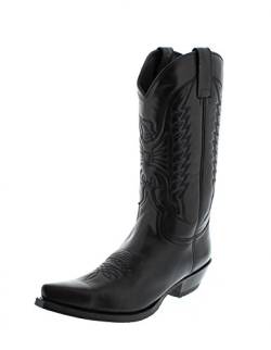 Sendra Boots 2073 Snowbut Negro/Damen & Herren Cowboystiefel Schwarz/Westernstiefel/Cowboy Boots/Schwarzer Stiefel, Groesse:43 von Sendra