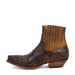 Sendra Boots - 4660 Cowboystiefel für Damen und Herren mit Absatz und runder Spitze - Country Boots Style in Braun - Elegante Cowboystiefel - 42 von Sendra