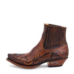 Sendra Boots - 4660 Cowboystiefel für Damen und Herren mit Shuhabsatz und verlängerter Spitze - Country Boots Style in Braun - Elegante Cowboystiefel - 38 von Sendra