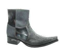 Sendra Boots 5919 Mimo Anthrazit Herren Cowboy Western Stiefelette Ledersohle Gerade Absatz Reißverschluss Spitze Zehe Echtes Leder Größe 42 von Sendra