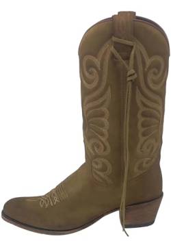 Sendra Boots Cowboy Stiefel für Damen 11627 Debora Aus Spaltleder Gebraucht Modell 11627DSERRAJE Farbe Toast (Nutria), Nutria, 37 EU von Sendra