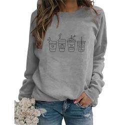 Women Coffee Heartbeat Sweatshirt Long Sleeve Crewneck Loose Sweater Coffee Lover Gifts Fall Winter Pullover Tops von SenhE