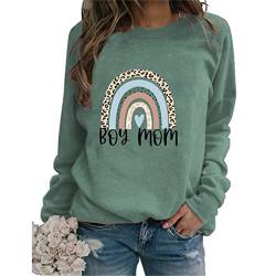 Women Funny Mom Life Sweatshirts Mama Gifts Casual Crew Neck Long Sleeve Boy Letter Pullover Tops von SenhE