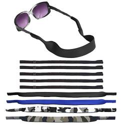 Senhai 4 Stück Wasserdicht Sonnenbrille Strap mit Schwimmen Tauchen Schwimmend Neopren-Material und 4 Stck Sicherheit Sonnenbrillenbänder, Soft Eyewear Retainers für Sport, Lesen von Senhai