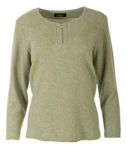 Seniorenmode24 Damen Senioren Oma Pullover Waffelstrick Strickpullover mit Reißverschluss ideal für Omas (DE/NL/SE/PL, Numerisch, 36, 38, Regular, Regular, Mint) von Seniorenmode24