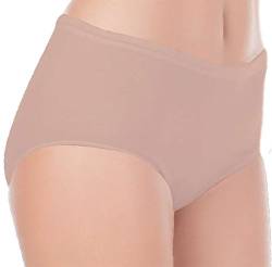 Seniorenmode24 Damen Senioren Unterhose/Unterhemd Gr. 36-38 bis 56-58 ideal für pflegebedürftige Omas einfach anzuziehen 2er,3er oder 4er Pack (3er Pack mit Elasthan Hautfarben, 40-42) von Seniorenmode24