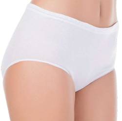 Seniorenmode24 Damen Senioren Unterhose/Unterhemd Gr. 36-38 bis 56-58 ideal für pflegebedürftige Omas einfach anzuziehen 2er,3er oder 4er Pack (3er Pack mit Elasthan Weiß, 36-38) von Seniorenmode24