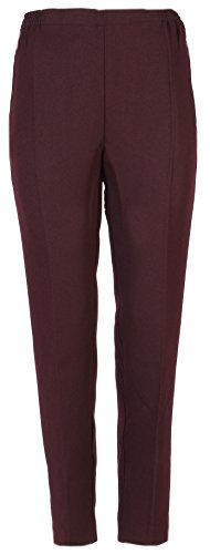 Seniorenmode24 Winter Schlupfhose meliert, komfortabler Gummibund, gerader Schnitt, Hosentaschen mit Zip (DE/NL/SE/PL, Numerisch, 40, Regular, Kurz, Bordeauxrot) von Seniorenmode24