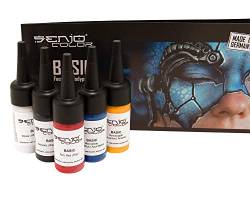 Senjo Color ® Airbrush Farben Set (Für Gesicht & Körper) Bodypainting Farben (5 x15ml) Farben: Schwarz, Weiß, Rot, Gelb & Blau von Senjo Color