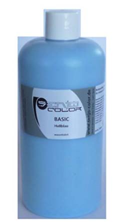 Senjo Color Basic Bodypainting Farben I Kosmetische Körperfarbe wasserlöslich | Liquid für Airbrush und Pinsel I 500ml Hellblau von Senjo Color