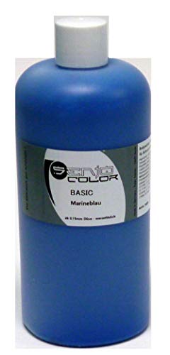 Senjo Color Basic Bodypainting Farben I Kosmetische Körperfarbe wasserlöslich | Liquid für Airbrush und Pinsel I 500ml Marineblau von Senjo Color