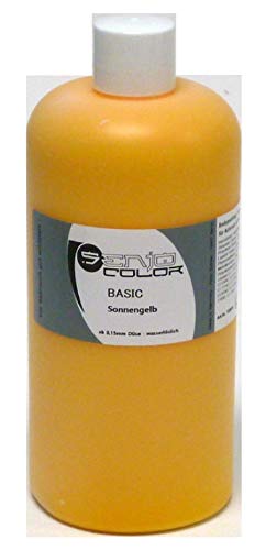 Senjo Color Basic Bodypainting Farben I Kosmetische Körperfarbe wasserlöslich | Liquid für Airbrush und Pinsel I 500ml Sonnengelb von Senjo Color