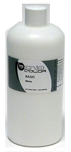 Senjo Color Basic Bodypainting Farben I Kosmetische Körperfarbe wasserlöslich | Liquid für Airbrush und Pinsel I 500ml Weiss von Senjo Color