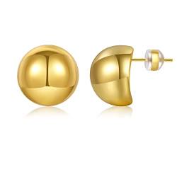 Senteria Bottega Dupes Ohrringe Chunky 14K Vergoldet Ohrringe Hypoallergene Wassertropfen Tropfen Gold Creolen Ohrringe für Damen Mädchen von Senteria