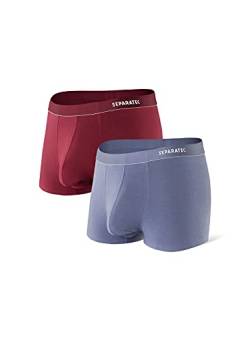 Separatec Herren Boxershorts mit Separaten Beuteln Mikromodal Unterwäsche Stilvolle Retroshorts 2er Pack von Separatec