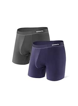 Separatec Herren Boxershorts mit Separaten Beuteln Mikromodal Unterwäsche Stilvolle Retroshorts 2er Pack von Separatec