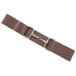 Septan Reitgürtel mit Schnalle, Reitpferd, dehnbar, Damen/Herren, elastischer Reitgürtel für Reithosen, 3,8 cm Kaffeebraun Silber Trense Schnalle, Adjusts 20-37 inch waist. Belt width 2 inches von Septan