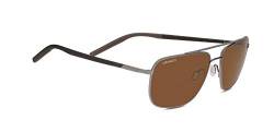 Serengeti Unisex Tellaro Sonnenbrille, Shiny Gunmetal/Dark Brown/Chocolate Brown, L von Serengeti